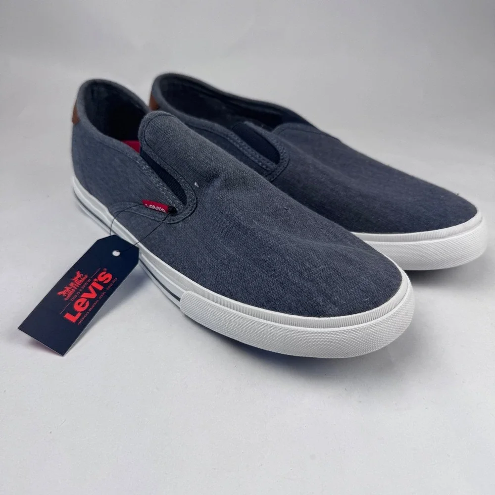 NEW Levis Seaside Denim Men's 10 Navy Slip On Loafers NO BOX